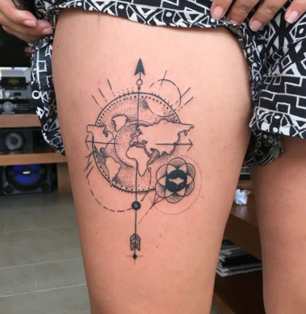 Desain Peta Dunia dengan Teknik Titik